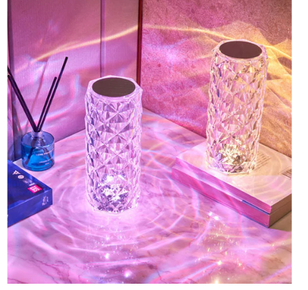 Crystal Diamond Table Lamp, 16 Color Changing Touch Lamp